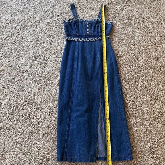 Vintage Womens Denim Dress Size Small Western Cowgirl Embroidered USA - Picture 8 of 10